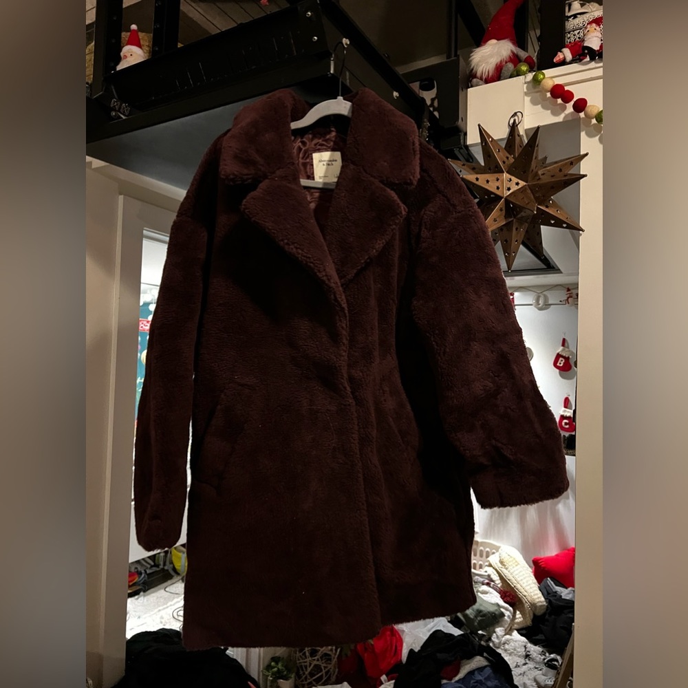 Abercrombie’ & Fitch 3/4 sherpa dress jacket coat nwt large